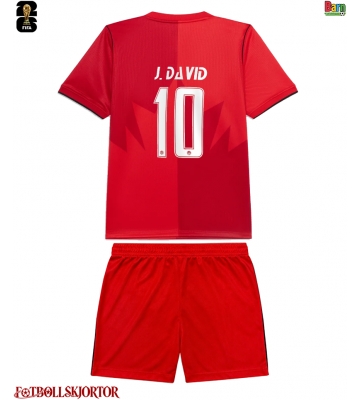 Kanada Jonathan David #10 Hemmakläder Barn VM 2026 Kortärmad (+ Korta byxor)